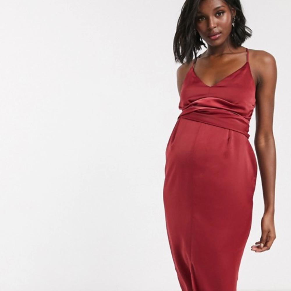 ASOS maternity midi wrap dress